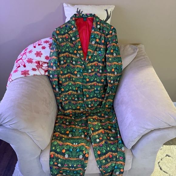 Light Up Green Christmas Suit Life of the Party Medium Holiday Party Ugly - Picture 4 of 14